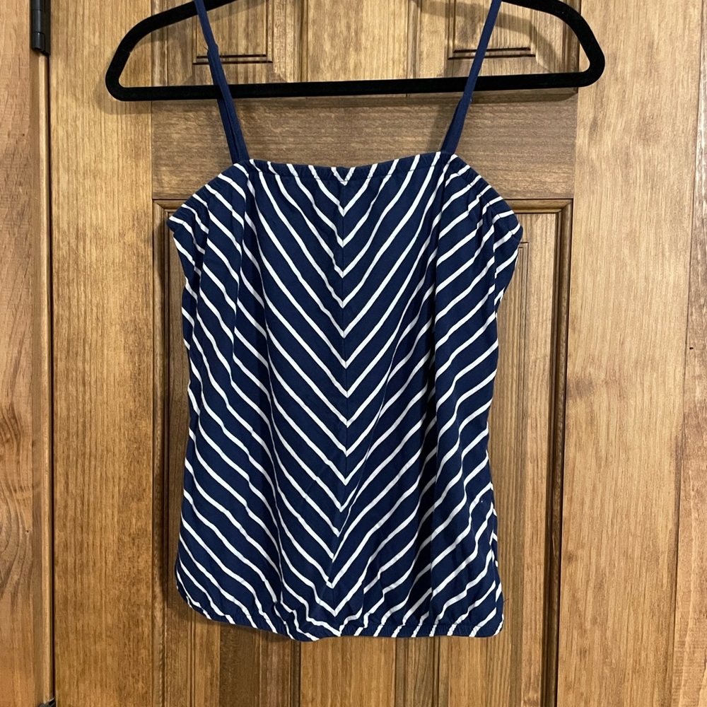 Old Navy Blue and White Fitted Camisole